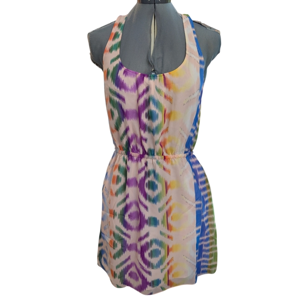 Broadway & Broome 100% Silk women's rainbow dress‎ Size 2